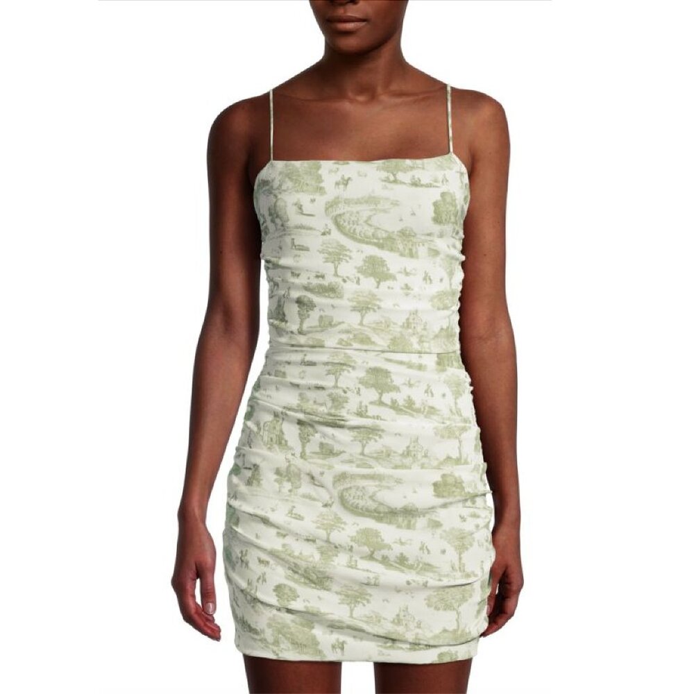 WeWoreWhat Ronnie Ruched Graphic Print Mini Dress